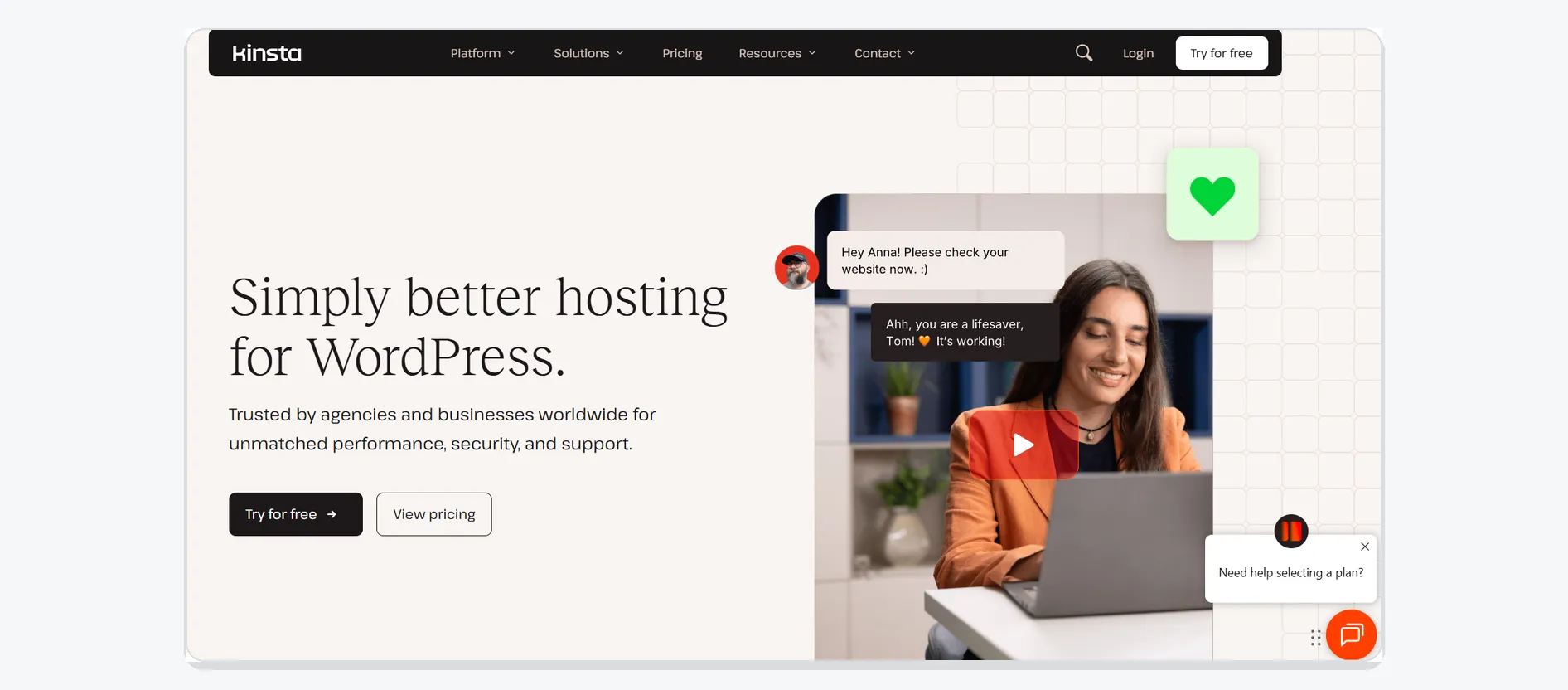 Kinsta WooCommerce hosting dashboard