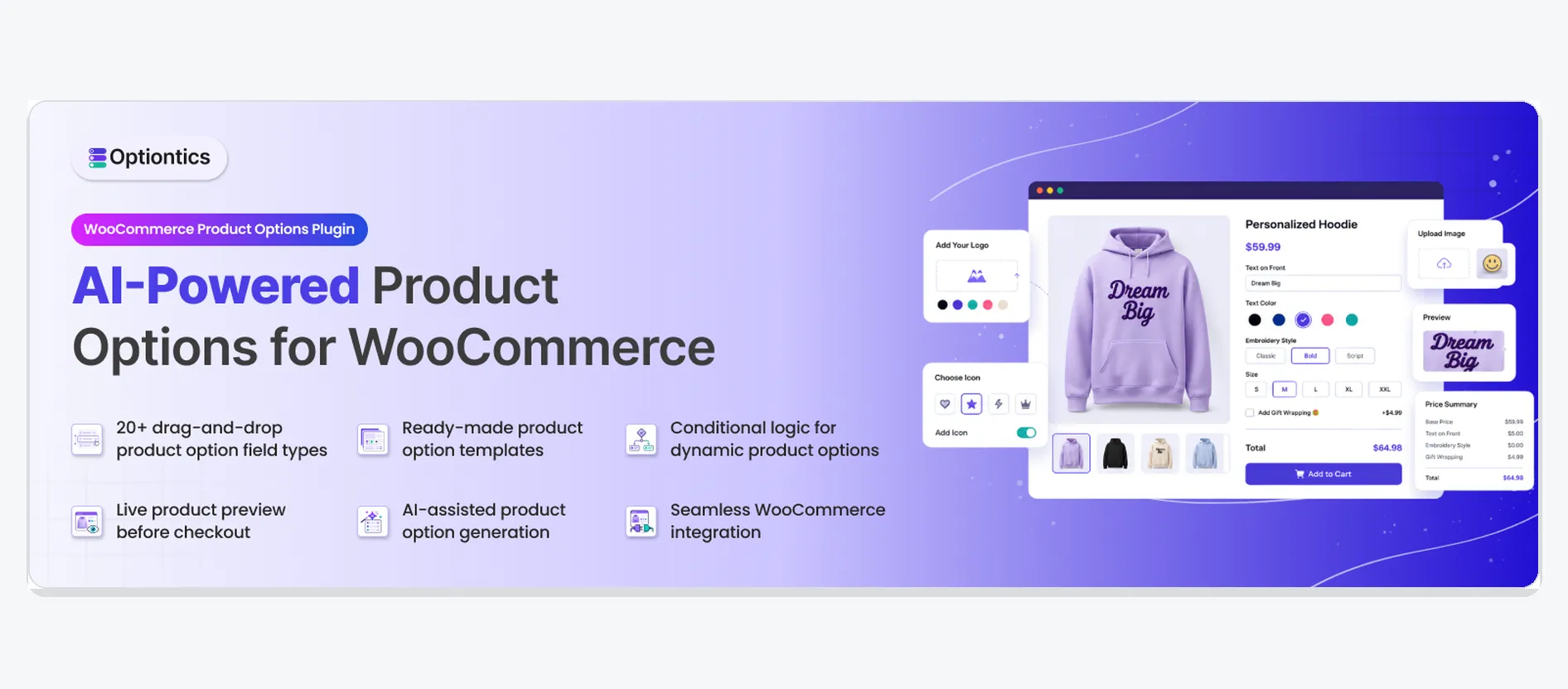 Optiontics WooCommerce product personalization plugin