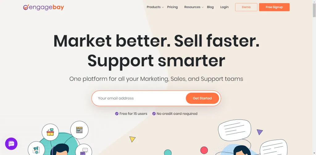All In One CRM Marketing Sales Support Software EngageBay 1 1024x502