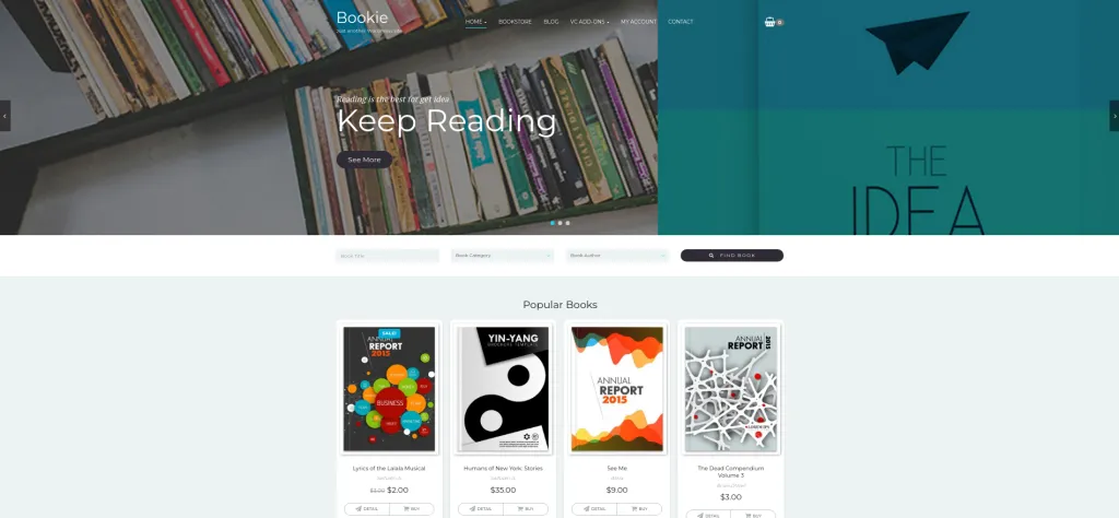 Bookie Best WordPress Bookstore Themes