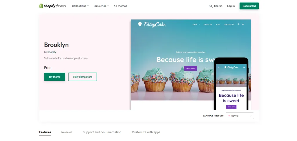 Brooklyn Theme Playful Ecommerce Website Template 1024x487