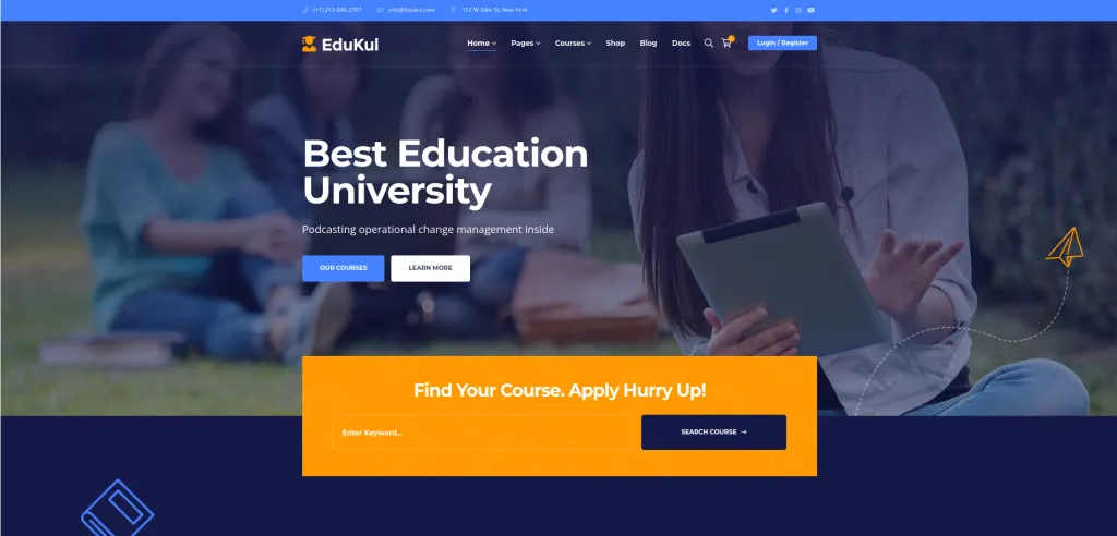Edukul Best Online Course WordPress Themes