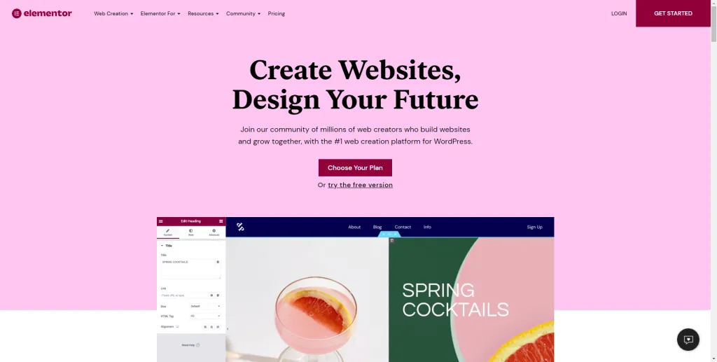 Elementor 1 Free WordPress Website Builder Elementor Com 1024x517