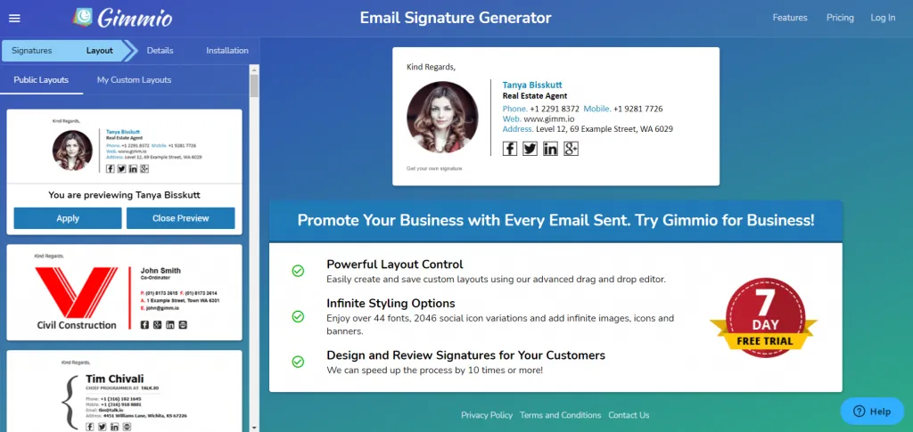 Email Signature Layouts Gimmio 1024x485