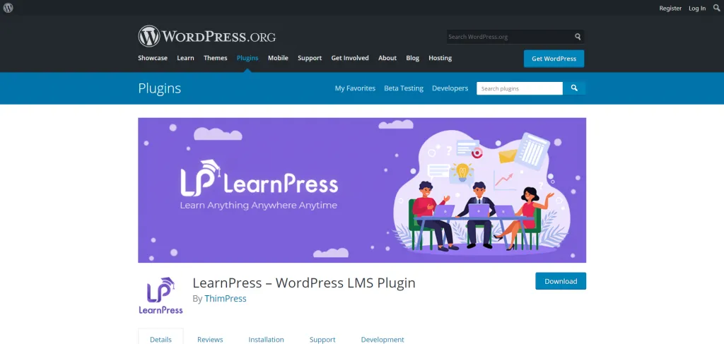 LearnPress – WordPress LMS Plugin – WordPress Plugin WordPress Org 1024x487