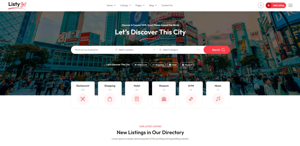 Listygo – Directory Listing WordPress Theme Preview ThemeForest 1024x499