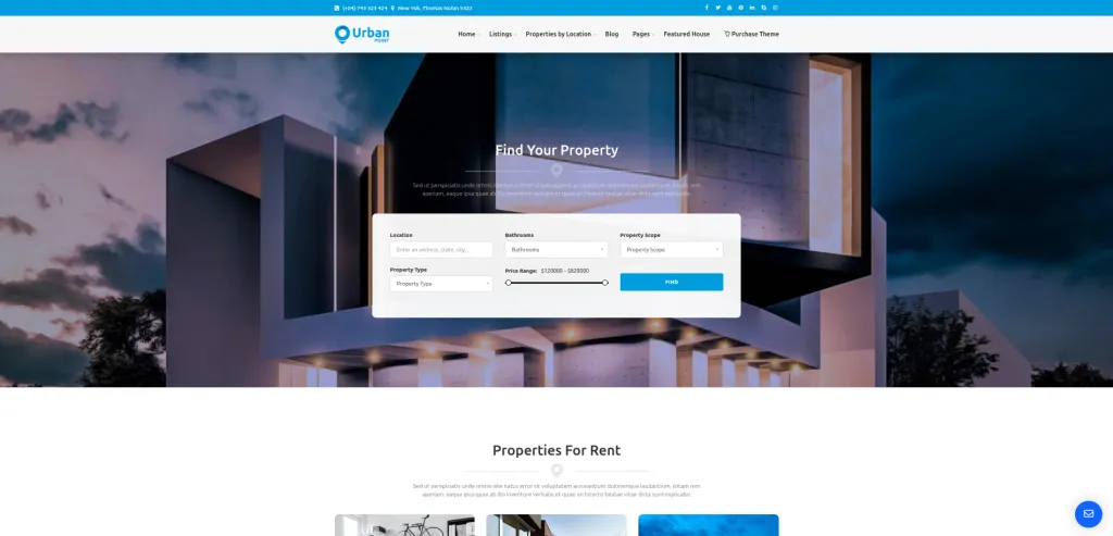 UrbanPoint Property Rental WP Theme