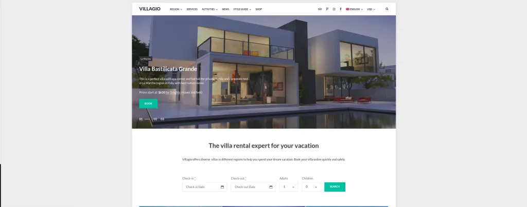 Villagio Property Rental Themes