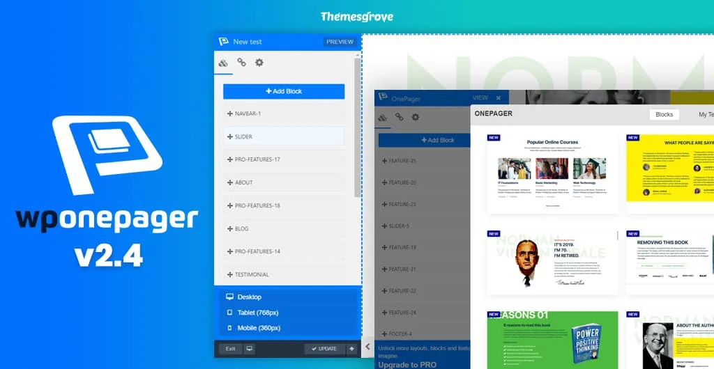 Introducing WPOnepager 2.4 with All-new Popup Modal, Page Export & Import Option, Template Menu and Much More