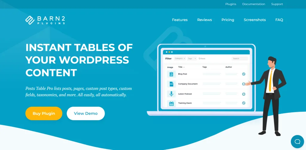 WordPress Table Plugin List Posts Pages Custom Post Types 1024x502