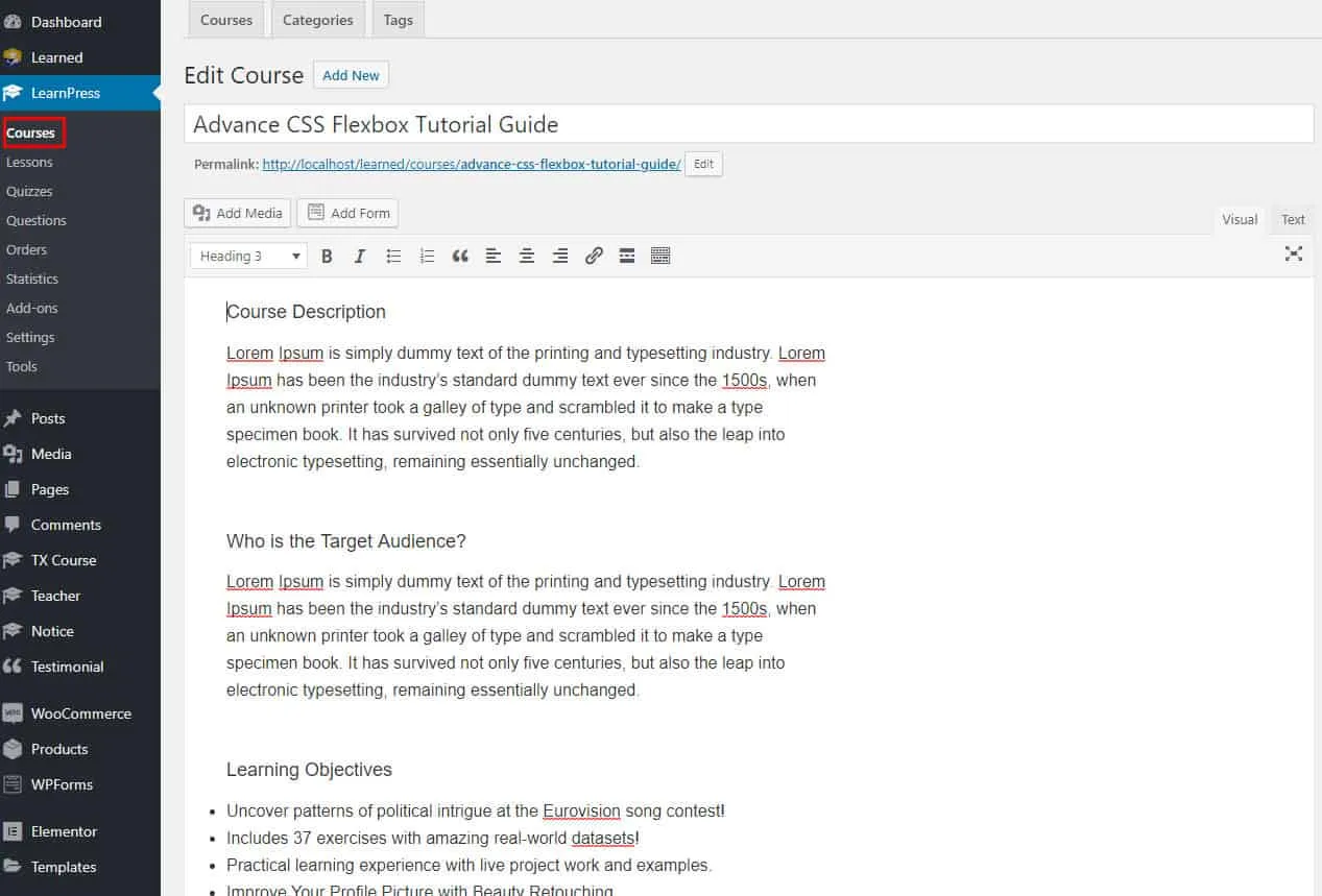 Create Course