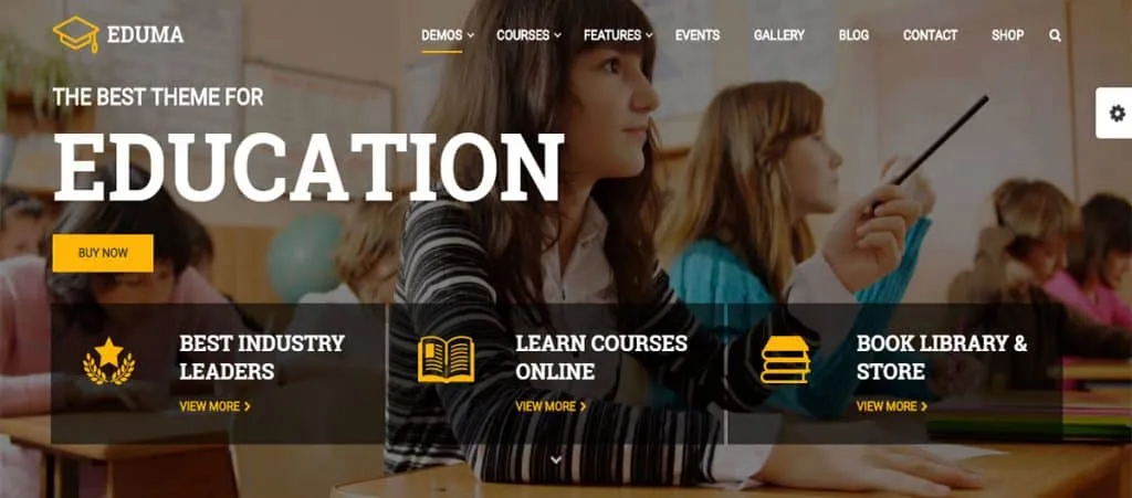 Eduma education WordPress theme preview