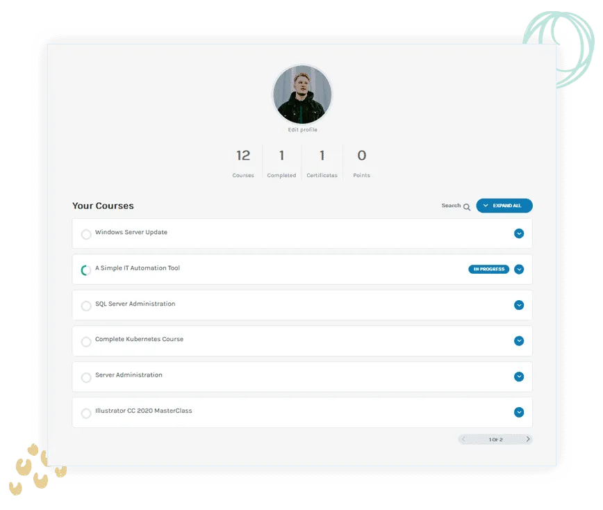 Learndash Student Dashboard 1
