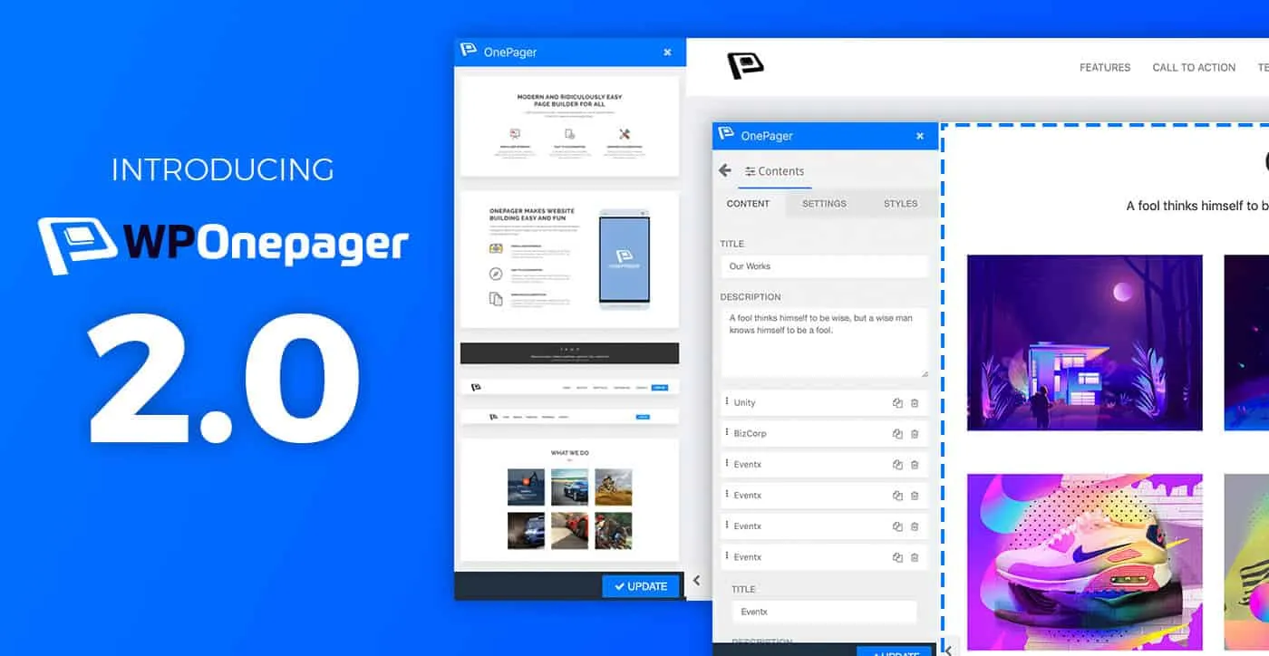 onepage page builder