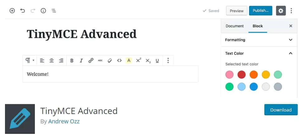 Tinymce Advanced