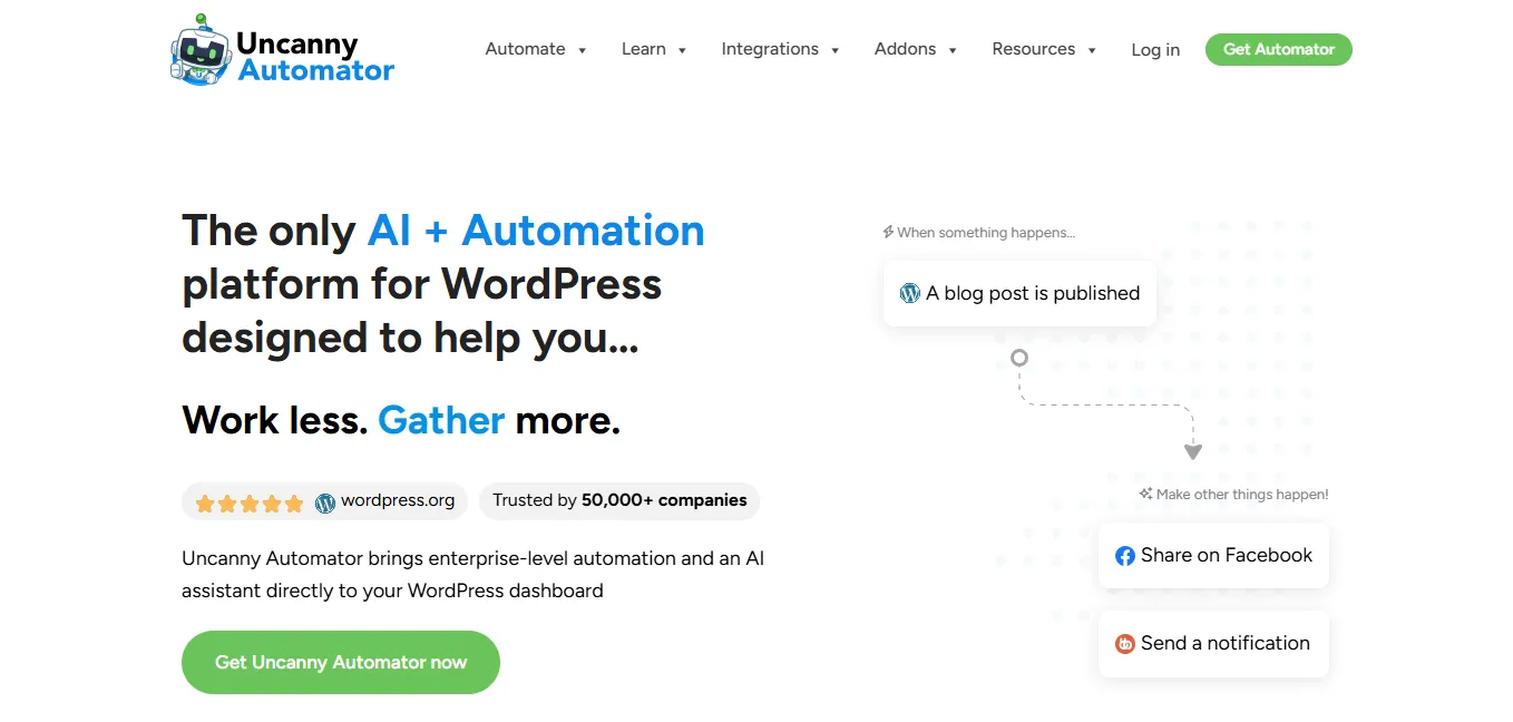 Best WordPress Automation Plugins for 2026 uncanny automator