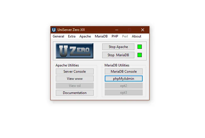 Uniform Server Phpmyadmin