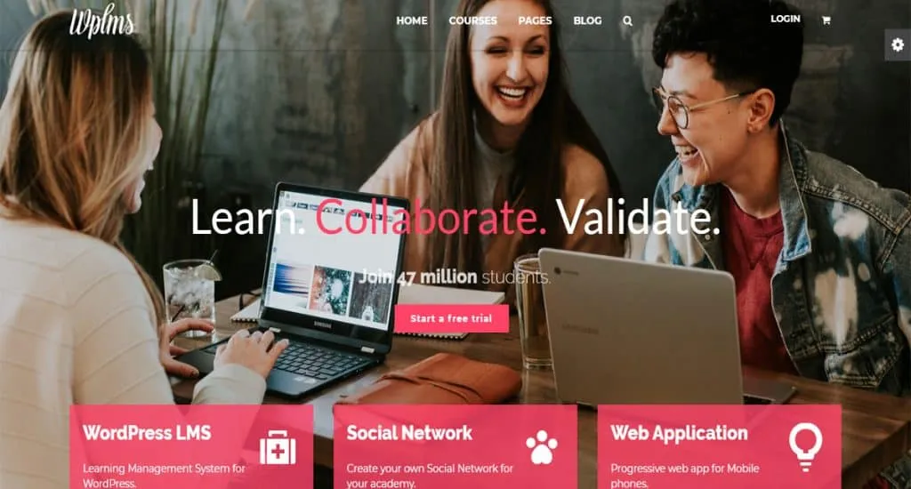 WPLMS education WordPress theme preview